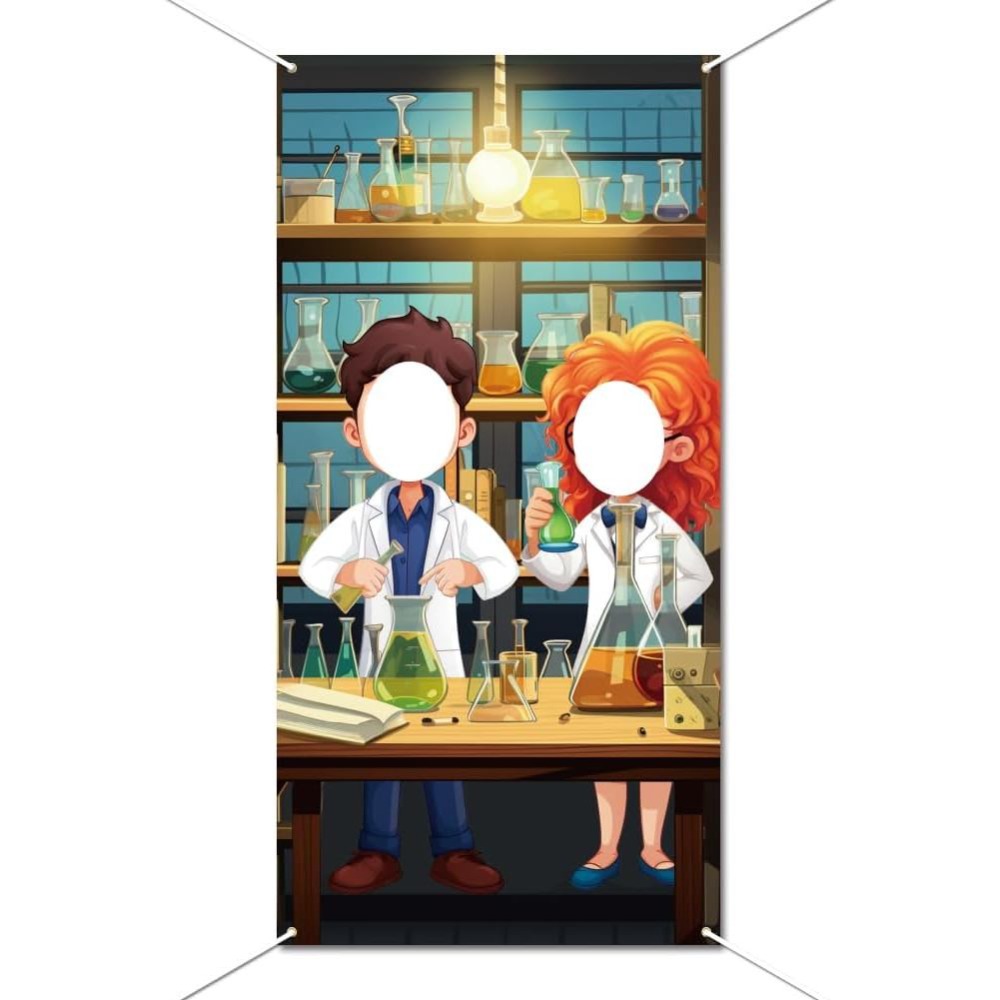 Party Games Lab - 과학 파티 배경막 미친 과학자 파티