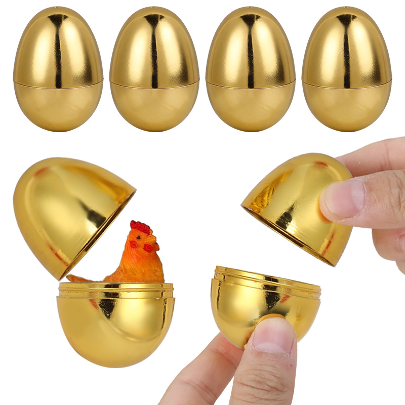 6개입 황금 부활절 달걀 플라스틱 선물 상자 빈 부활절 - Party Games Egg 리뷰 및 가격