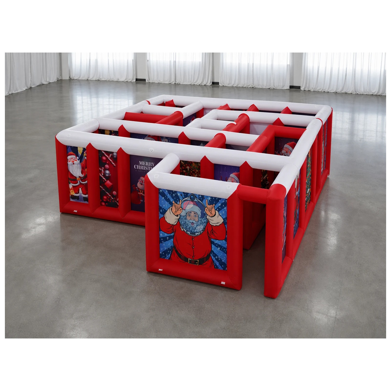 대형 빨간색과 흰색 평평한 지붕의 에어바운스 미로 3X - Party Games Kids Outdoor 리뷰 및 가격