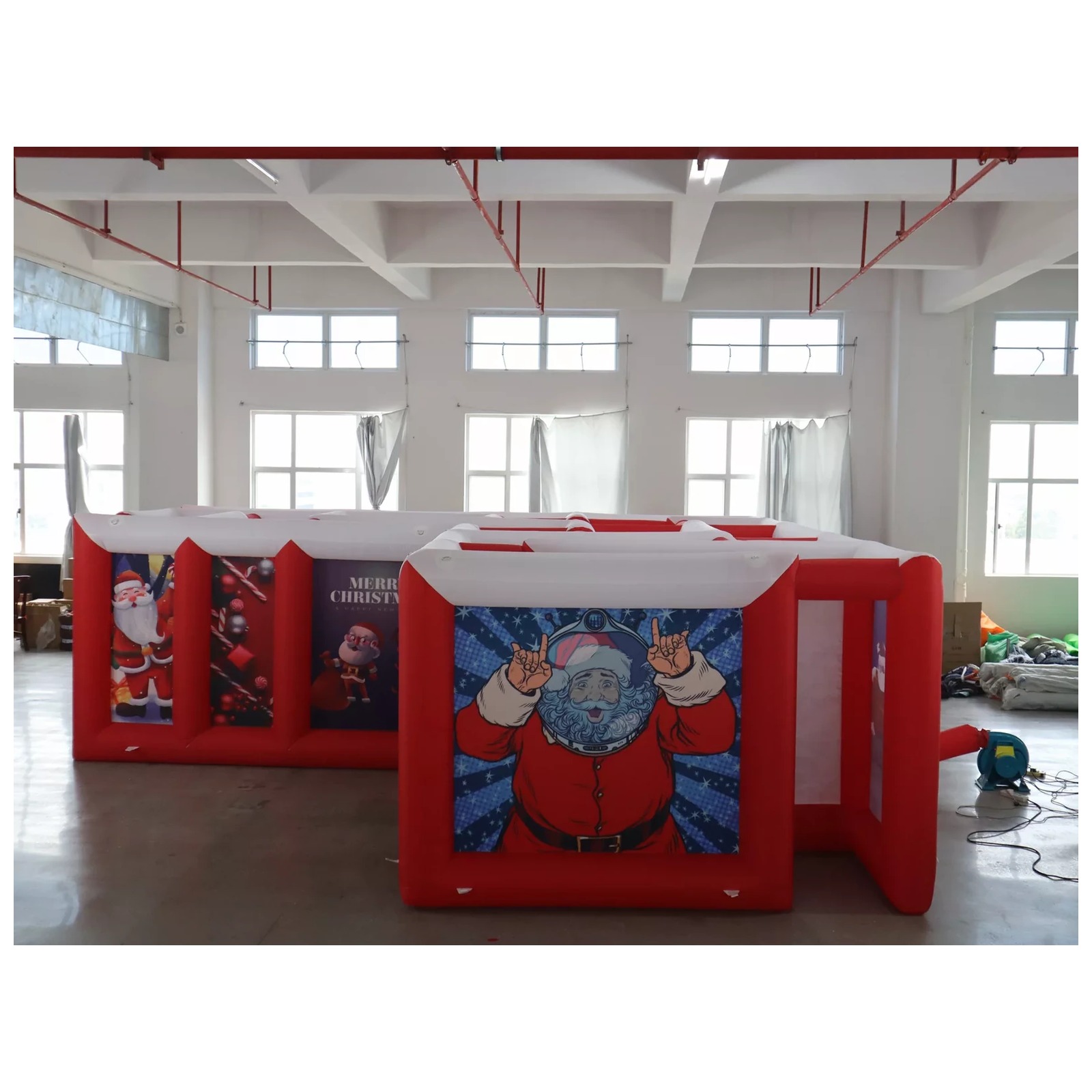 대형 빨간색과 흰색 평평한 지붕의 에어바운스 미로 3X - Party Games Kids Outdoor 리뷰 및 가격